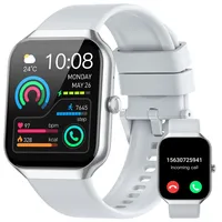 Smartwatch Herren Damen, 1.96" Smart Watch Bluetooth Anrufe, Fitnessuhr Herzfrequenz Schlafmonitor Schrittzähler Uhr, 113+ Sportmodi Sportuhr, IP68 Wasserdicht Fitness Tracker für iOS Android, Grau
