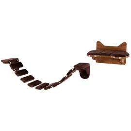 komfotteu Katzen-Kletterwand, Katzentreppe Wand, aus Holz braun
