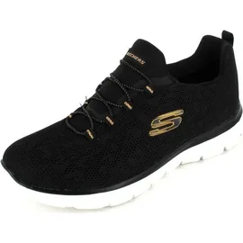 SKECHERS Summits - Leopard Spot black mesh rose gold trim 40