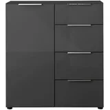 Möbel Boss Kommode Santorin 90 x 99 cm Anthrazit/Glas