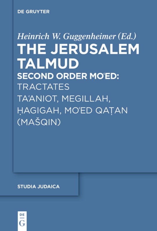 Tractates Ta'aniot  Megillah  Hagigah And Mo'ed Qatan (Masqin)  Kartoniert (TB)