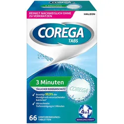 Corega TABS 3 Minuten, für herausnehmbaren Zahnersatz/dritte Zähne 66 St