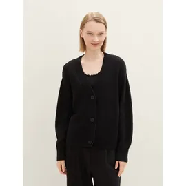 Tom Tailor V Neck Strickjacke Deep Black XS