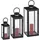 Relaxdays Laterne Metall 21 x 21 x 63 cm 3er Set schwarz