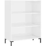 vidaXL Bücherregal Hochglanz-Weiß 69,5x32,5x90 cm Holzwerkstoff