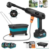 Yofidra Akku-Hochdruckreiniger 100 Bar Mobiler Hochdruckreiniger mit 2 Akkus 336l/h