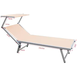Rebecca Mobili Sonnenliege 186 x 61 x 38 cm Beige
