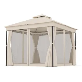 Blumfeldt Mondo Dual Pavillon 3 x 3 m inkl. Moskitonetz Beige