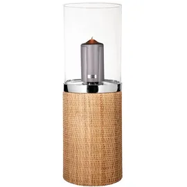 Fink Windlicht H:58cm Ø:20cm Edelstahl/Glas braun/silberfarben
