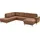 die planbar Wohnlandschaft Leder U-Form 3-Sitzer Braun