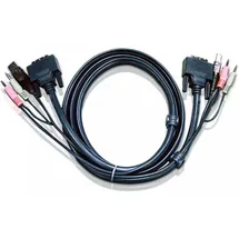 ATEN 2L-7D03UD - KVM Kabel DVI-D (Dual Link), USB, Audio, schwarz, 3 m