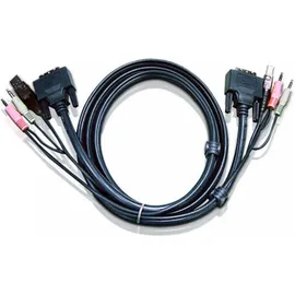 ATEN 2L-7D03UD - KVM Kabel DVI-D (Dual Link), USB, Audio, schwarz, 3 m