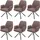 MCW Esszimmerstuhl H71 Stoff braun 6er Set