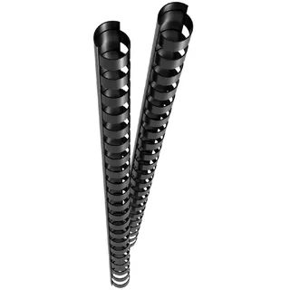 GENIE Spiralbinderücken Plastikbinderücken DIN A4 10 mm, schwarz, 25 Stk.