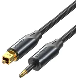 VENTION Optisches Audiokabel Mini-TOSLINK auf TOSLINK SPDIF IN/OUT, Nylon digitales Glasfaserkabel, für Lautsprecher, Soundbar, Stereoanlage/Verstärker, Smart Box