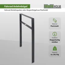 Trutzholm Fahrradständer 2 x Fahrradanlehnbügel 114 x 77 cm Flachstahl 13 mm Anthrazit