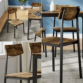 Vicco Esszimmerstuhl Fyrk, Schwarz/Eiche rustikal, 44 x 41 cm 4er Set