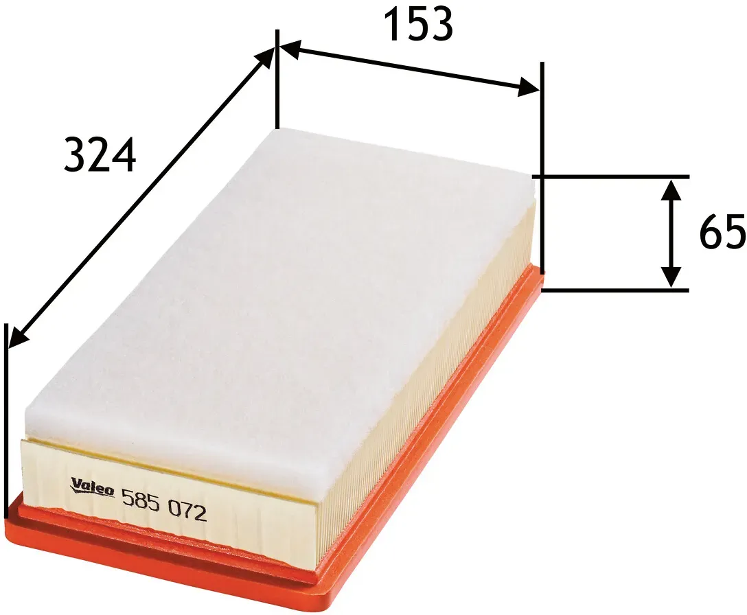 VALEO Luftfilter 585072 Filtereinsatz 65mm für Peugeot Citroën