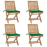 vidaXL Klappbare Gartenstühle mit Kissen 55 x 60 x 88 cm grün 4 St.