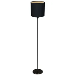 Stehlampe Stehleuchte Beistelllampe Textil Deckenfluter Wohnzimmerlampe schwarz