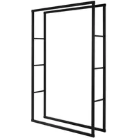 ML-Design Kaminholzregal 100x150x25cm Rechteckig Schwarz Metall Innen/Außen