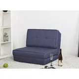 ARTDECO Schlafsessel Gästebett Jugendsessel Bettsessel (Stoffbezug Blau Klein)