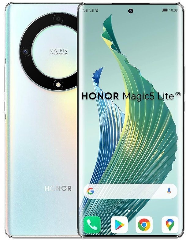Honor Magic5 Lite Smartphone (128 GB Speicherplatz) silberfarben