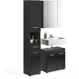 xonox.home Linus 3-tlg. Schwarz Hochglanz