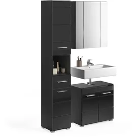 xonox.home Linus 3-tlg. Schwarz Hochglanz