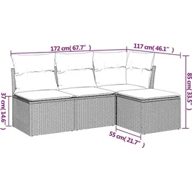 vidaXL Garten-Lounge-Set 4-tlg. braun