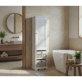 MCW Badezimmerkommode MCW-H20, Badezimmer Schrank Badschrank Badregal, 120x27x29cm Massiv-Holz ~ shabby