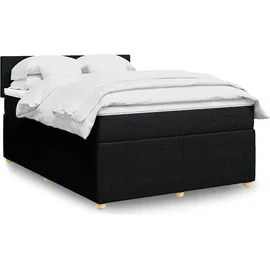 vidaXL Boxspringbett mit Matratze Schwarz 140x200 cm Stoff