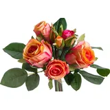 Botanic-Haus künstlicher Rosenstrauß mit 5 Rosen und 3 Knospen (Beauty-orange)