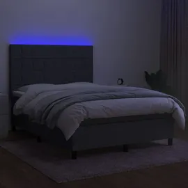 vidaXL Boxspringbett 140 x 190 cm Dunkelgrau