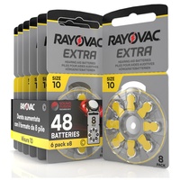 48 Hörgerätebatterien Rayovac Extra 10. 6x8 Stück