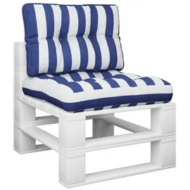 vidaXL Palettenkissen 2-tlg. 2 x 40 x 40 cm Blau/Weiß Gestreift
