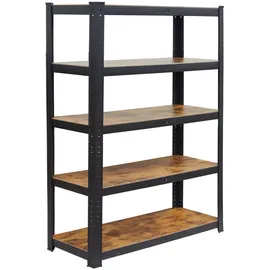 Relaxdays Schwerlastregal Stahl 100x180x30 cm schwarz/braun
