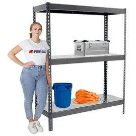 Proregal Schwerlastregal Metall 200x150x75 cm grau