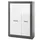 furn.design Highboard 100 x 142 x 35 cm Weiß Hochglanz / Grau
