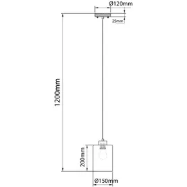GLOBO Pendelleuchte 1-flg. 120 cm Holz/Glas