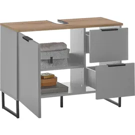 BASIC by Balculina Waschbeckenunterschrank Denver 80 x 60 x 35 cm Grau