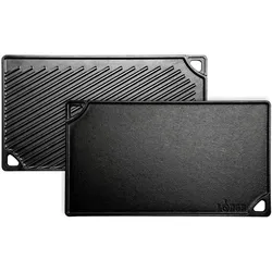 Lodge - 2-in-1-Kochplatte aus Gusseisen : Grill und Plancha - 42x24cm - Gasherd, Backofen oder Grill