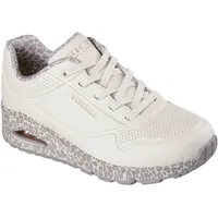SKECHERS Uno- Safari Time Natural/Off White/Leopard Trim 36