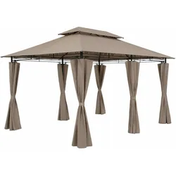 Pavillon Topas Taupe 3x4m UV-Schutz 50+