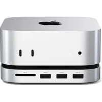 Satechi Mac Mini M4 Stand & Hub with SSD Enclosure (USB-C, 5 Ports), Dockingstation – USB Hub, Grau