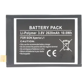 AccuCell Akku passend für Sony XPERIA L1, Li-Polymer, 3,8V, 2620mAh, 10,0Wh, built-in, ohne Werkzeug