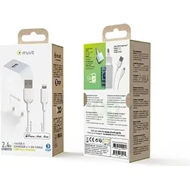 Muvit MCPAK0001, Drinnen, AC, 1,2 m, Weiß - Weiß
