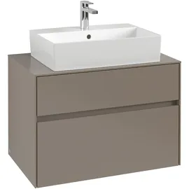 Villeroy & Boch Collaro Waschtischunterschrank C124B0VR 80x54,8x50cm, Waschtisch mittig, LED-Beleuchtung 5,7 W, graphite
