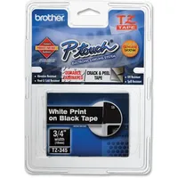 Brother TZe 345 - Laminiertes Band - Weiß auf