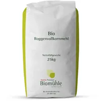 Bio Roggenvollkornmehl GVO-frei Mehl Roggen Bäckereiqualität 25 kg
